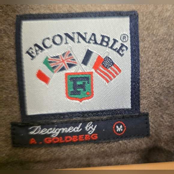 Faconnable Grey Wool Blend Shirt With Blue Striped Med, Men’s - Picture 2 of 11